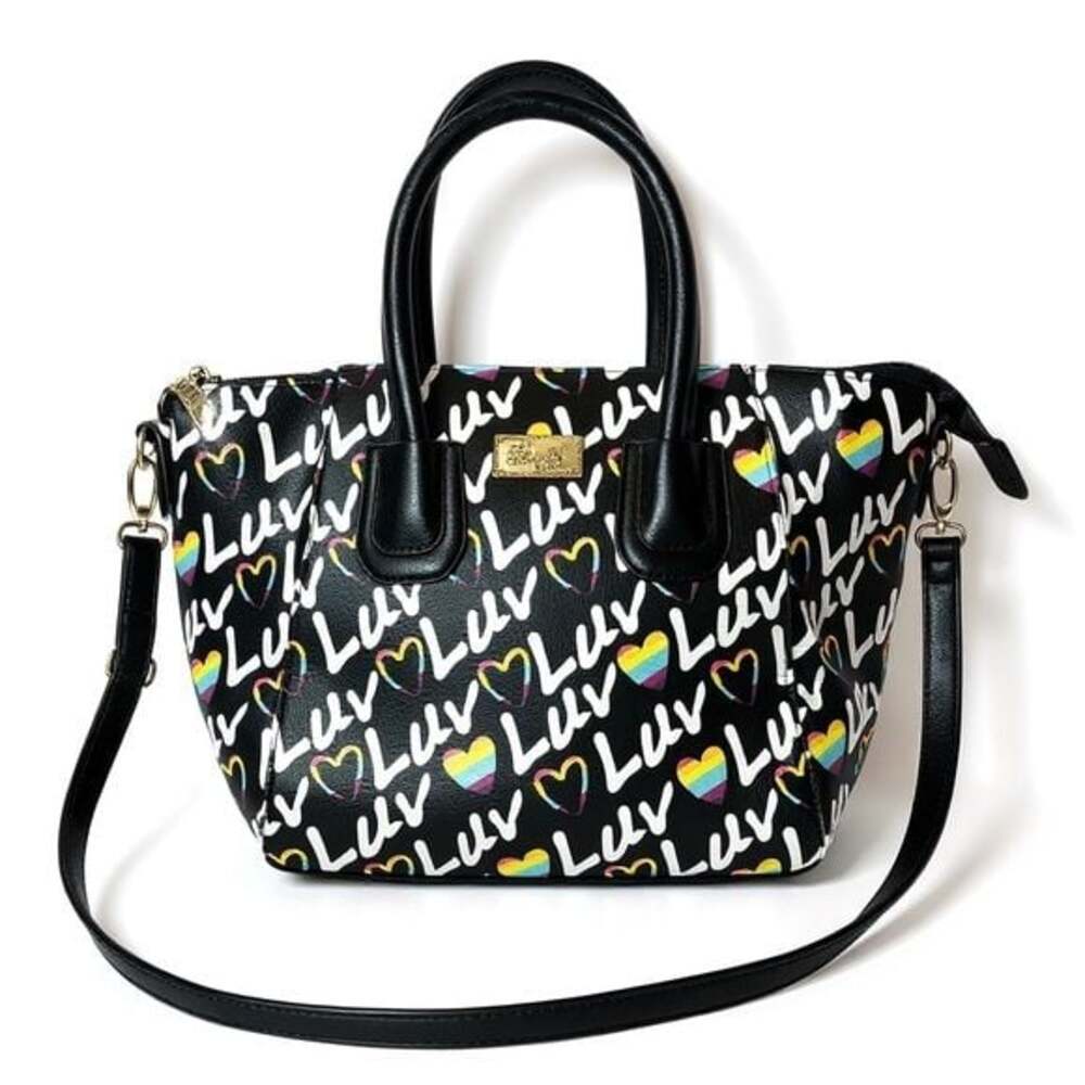 Betsy Johnson Purse Vintage Luv Betsy Rainbow Colored Hearts